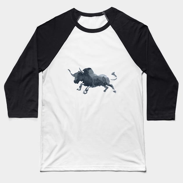 Bull illustration Baseball T-Shirt by Tapan